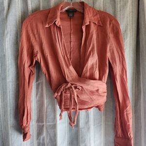 Banana Republic Coral Wrap Blouse